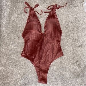 Velvet ribbed one piece